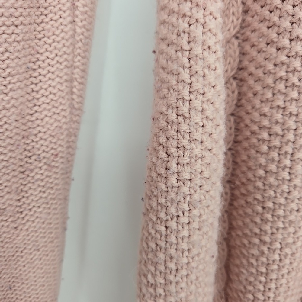 Cable Knit Baby Pink Turtleneck Pullover Womens M Sweater Preppy Academia Cute - Picture 8 of 8